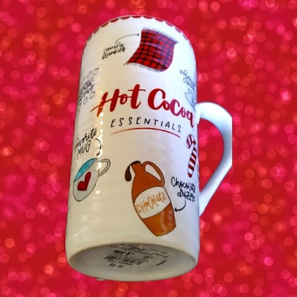 CHRISTMAS PIER 1 *HOT COCOA ESSENTIALS*  MUG Tall 16 OZ  SET OF 2 VINTAGE - Picture 8 of 11